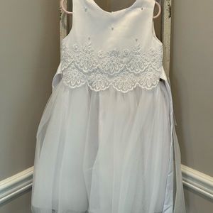 White Cinderella Tulle Flower Girl Dress